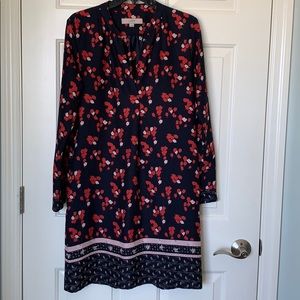 LOFT Long Sleeved Floral Dress-Size Small